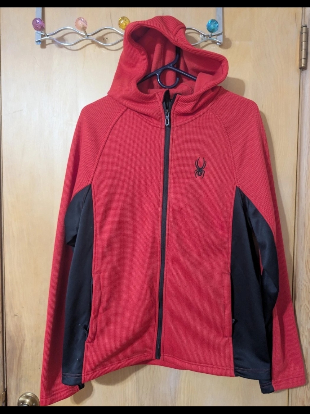 Spyder Red and Black Hooded  Jacket